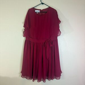 Azazie Burgundy Chiffon short bridesmaid Dress A20